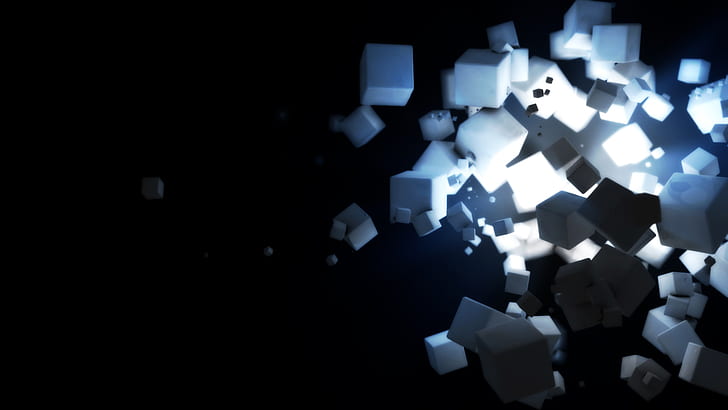 Dark Cubes HD, illustration de cube blanc, sombre, créatif, graphique, créatif et graphique, cubes, Fond d'écran HD