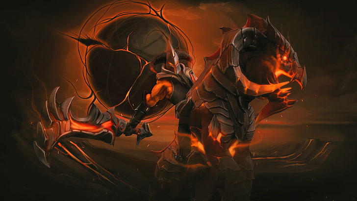 black and orange abstract painting, Dota 2, Loading screen, HD wallpaper