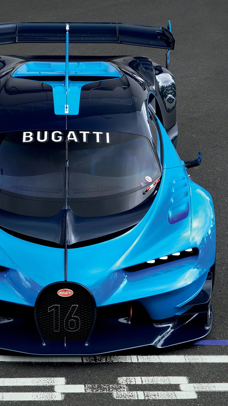Blue Bugatti Vision Gran Turismo 201, blue Bugatti sports coupe, Cars, Bugatti, blue, 2015, HD tapet, telefon tapet