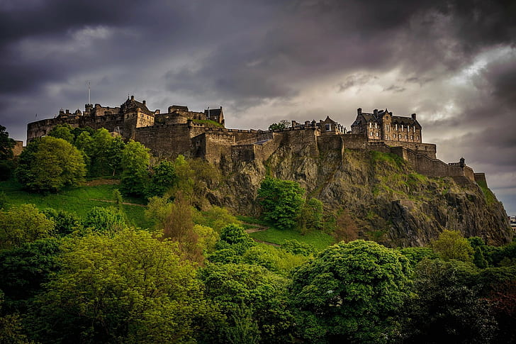 Reino Unido, paisaje, Escocia, castillo, Edimburgo, Fondo de pantalla HD