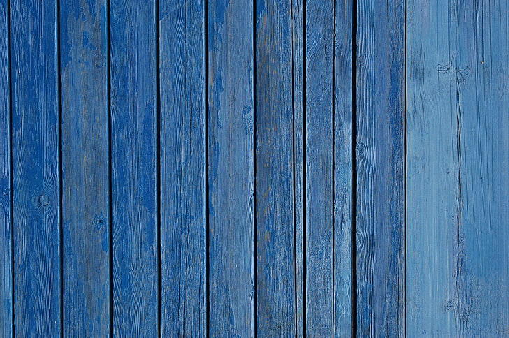 blue wooden wall, tree, Board, paint, color, HD wallpaper