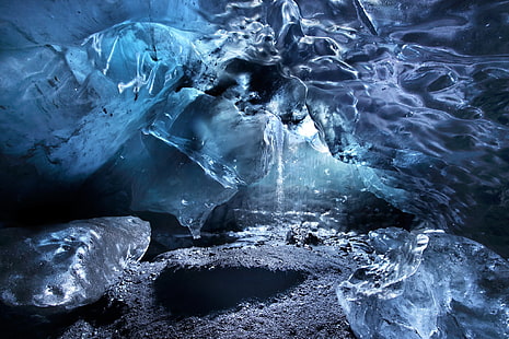 Пещеры, Пещера, Лед, Вода, HD обои HD wallpaper