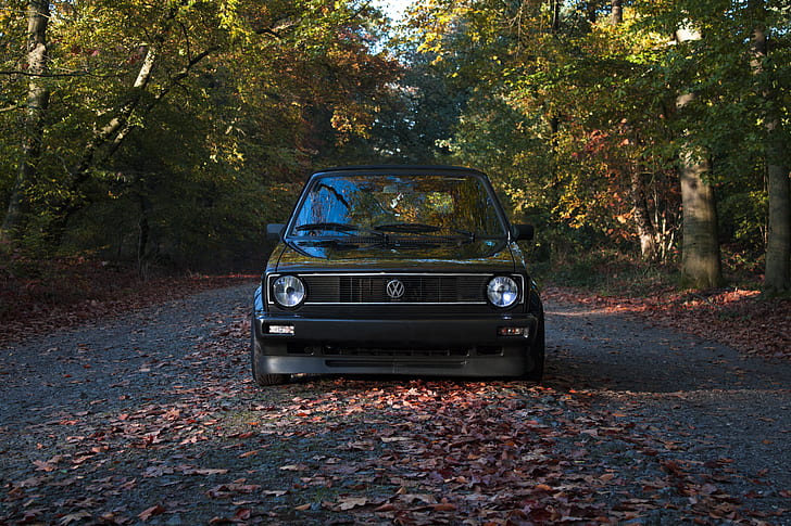 Volkswagen Golf Mk1, spring, car, HD wallpaper