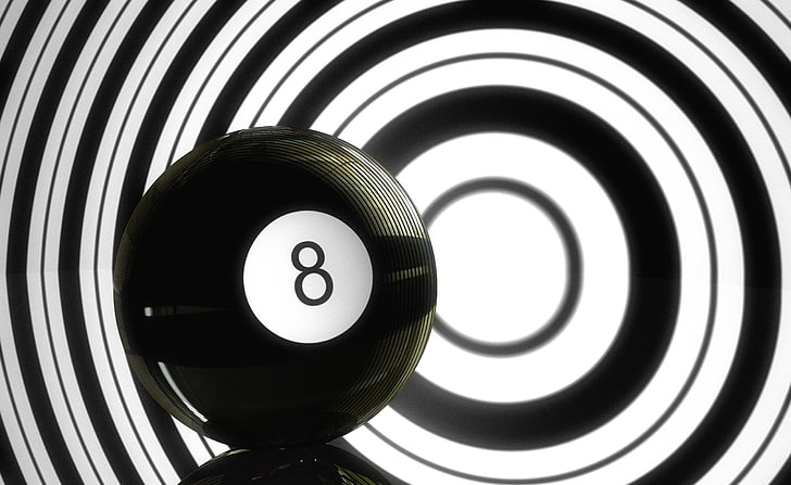 Magic 8 Ball, black 8 pool ball, Artistic, 3D, Magic, Ball, HD wallpaper