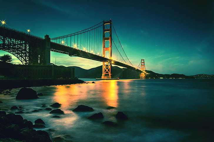 photography of bridge near body of water, You Said, Things, Straight, My Face, photography, body of water, California, Golden Gate Bridge, San Francisco, USA, United States of America, sunset, famous Place, bridge - Man Made Structure, architecture, suspension Bridge, cityscape, urban Skyline, sea, night, san Francisco County, sky, urban Scene, HD wallpaper