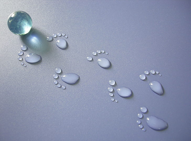 Artistic, Water, Footprint, Water Drop, HD wallpaper