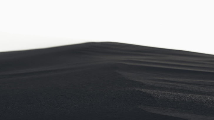 piasek, monochromatyczny, czarny piasek, biały, Tapety HD