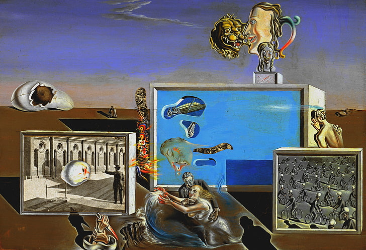 surrealism, picture, Salvador Dali, Enlightened Fun, HD wallpaper
