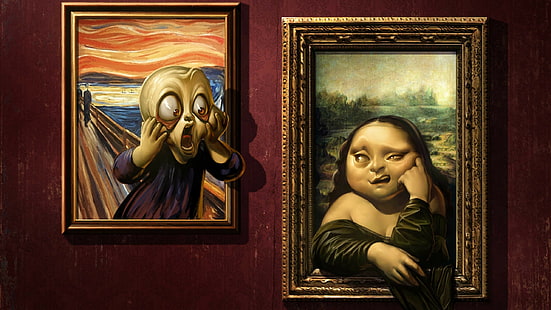 Humor, Painting, Da Vinci, Funny, Mona Lisa, HD wallpaper HD wallpaper