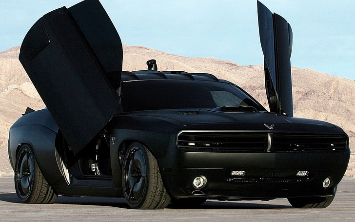 黒い車のコンセプト車ダッジチャレンジャー1920 x 1200航空機コンセプトHDアート、黒、車、 HDデスクトップの壁紙