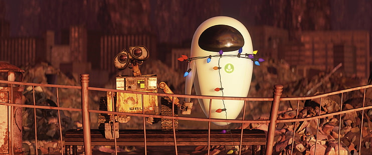 이브와 Wall-E 바탕 화면, WALL · E, 디즈니, 영화, EVE, HD 배경 화면 HD wallpaper