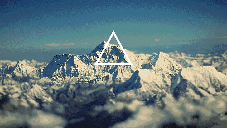 góry lodowcowe, geometria, przyroda, trójkąt, góry, Mount Everest, Tapety HD