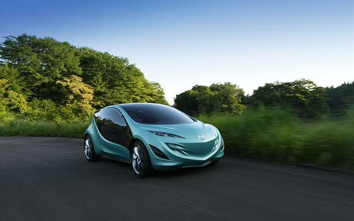 2010 Mazda Sky Concept 3, зеленый мазда концепт хэтчбек, 2010, концепт, мазда, HD обои