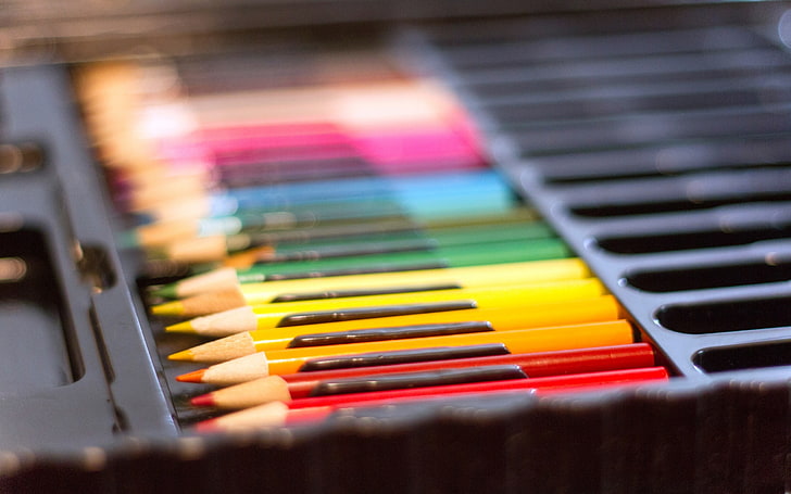 colored pencils set multicolored-High Quality Wall.., HD wallpaper
