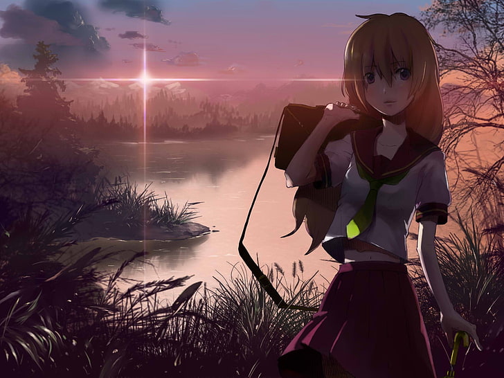 Anime Girl Wallpaper Landscape gambar ke 19