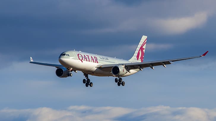 liner, Airbus, Qatar Airways, A330-202, HD wallpaper