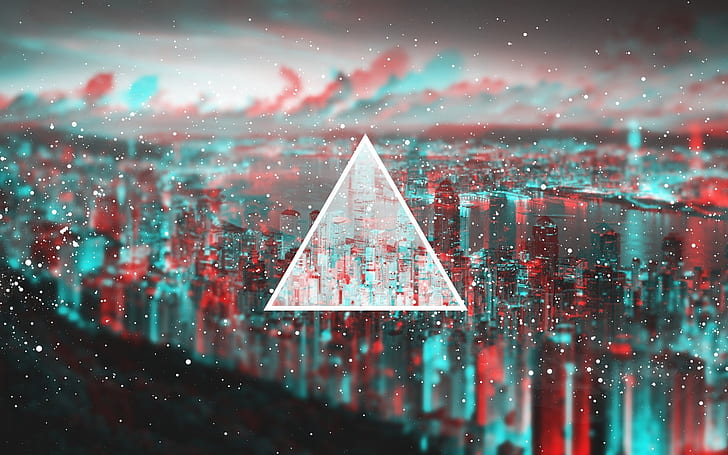 triangle, light, blurred, HD wallpaper