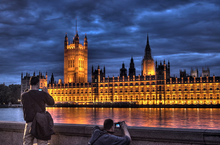 man in black long sleeved shirt, man in black, shirt, Parliament, London, UK, Thames, HDR, Damn, I Wish, Wish I, SOE, houses Of Parliament - London, big Ben, london - England, england, city Of Westminster, thames River, famous Place, night, clock, government, river, architecture, HD wallpaper