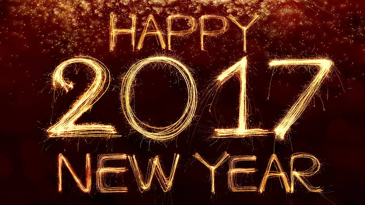 Felice anno nuovo, 2017, fuochi d'artificio, 4K, felice anno nuovo, 2017, fuochi d'artificio, 4K, Sfondo HD