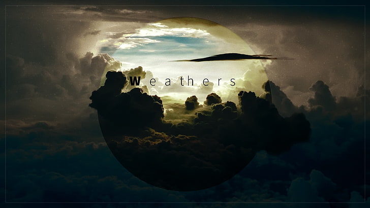 Weathers digital wallpaper, sky, clouds, summer, spring, winter, fall, typography, HD wallpaper