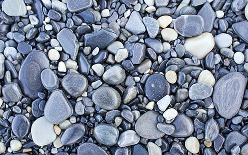 piedras grises, guijarros, naturaleza, piedras, textura, Fondo de pantalla HD HD wallpaper