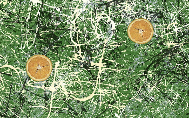 Splatter laranja Abstract Stone Roses HD, duas fatias de frutas laranja, resumo, digital / obras de arte, pedra, laranja, rosas, splatter, HD papel de parede