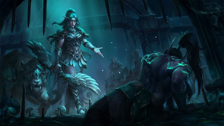 الفن الرقمي ، العمل الفني ، الرسم التوضيحي ، Warcraft ، ألعاب الفيديو ، فن ألعاب الفيديو ، Blizzard Entertainment ، Illidan Stormrage ، Tyrande Whisperwind ، Warcraft III ، Warcraft III: Reforged ، الفن الخيالي، خلفية HD
