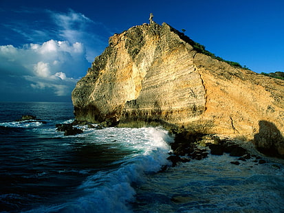 Plaża Gwadelupa, formacja skalna, plaża, Gwadelupa, Tapety HD HD wallpaper