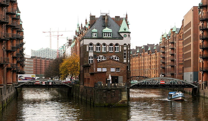 *** Amburgo Germania ***, architettura, monumenti, porto, case, città, natura e paesaggi, Sfondo HD