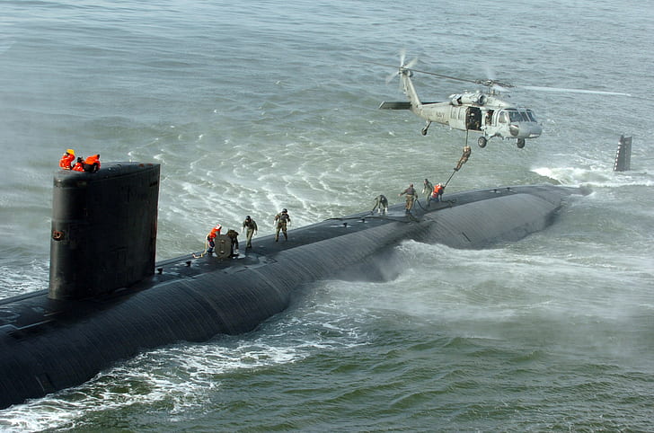 submarine, military, helicopters, vehicle, HD wallpaper