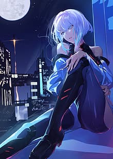 Cyberpunk: Edgerunners, Lucy (Edgerunners), dziewczyny anime, Cyberpunk 2077, cyberpunk, serial Netflix, CD Projekt RED, Tapety HD HD wallpaper