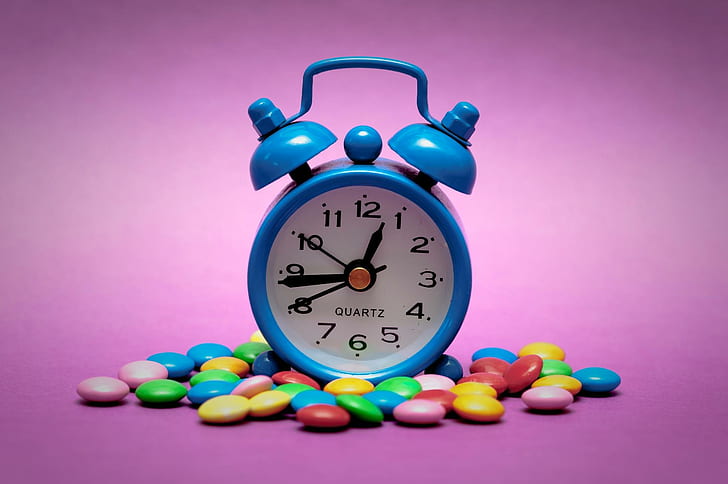 Sweet Afternoon, watch, blue, afternoon, clock, objects, 3d and abstract, HD wallpaper