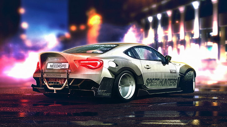 putih Nissan coupe, mobil, Toyota, Need for Speed, Speedhunters, Wallpaper HD