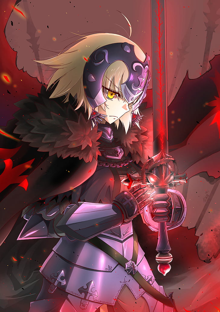 armor, Fate/Apocrypha, Fate/Grand Order, Fate/Stay Night, Jeanne d'Arc, Jeanne d'arc alter, Ruler (Fate/Grand Order), sword, HD wallpaper