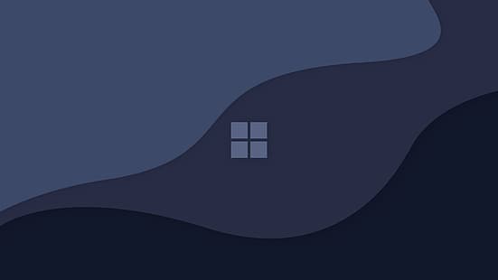 Windows 11, logo windows, minimalis, seni digital, biru, Wallpaper HD HD wallpaper