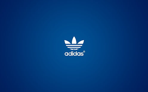 Adidas logotyp, bakgrund, logotyp, skor, varumärke, blå, HD tapet HD wallpaper