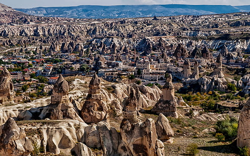 Cappadocia, Turkey, uchisar, cappadocia, turkey, mountain, HD wallpaper HD wallpaper
