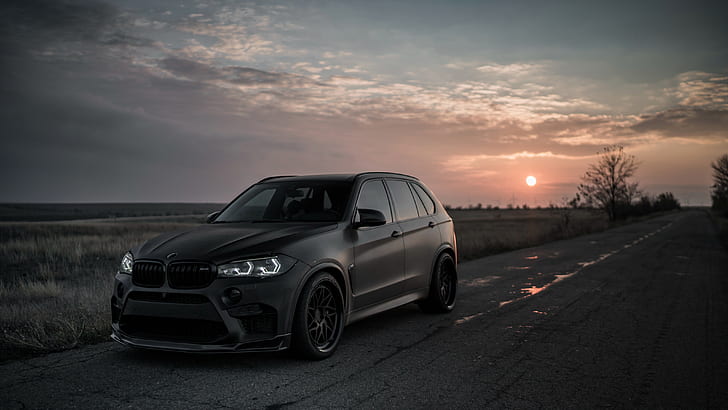 puesta de sol, 2018, BMW X5, X5M, Z Performance, Fondo de pantalla HD