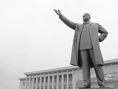 arquitectura, RPDC, Kim Il, Corea del Norte, Rara, Estatua, cantada, Fondo de pantalla HD HD wallpaper