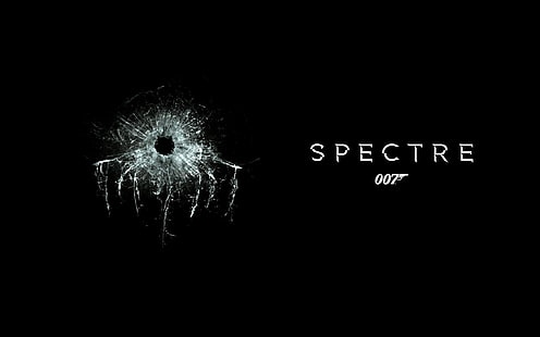 Wallpaper Spectre 007, retak, latar belakang hitam, James Bond, 007, lubang peluru, 007: RANGE, SPECTER, Wallpaper HD HD wallpaper