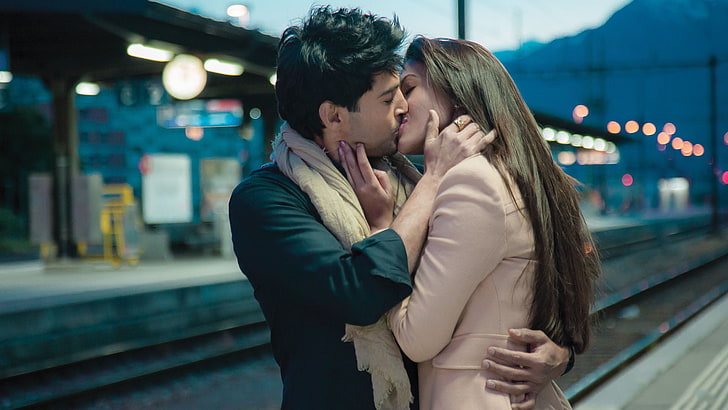 indian movies, couple, kissing, love, HD wallpaper
