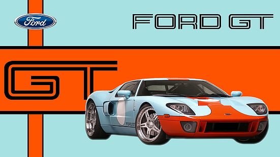 Ford GT In Gulf Racing Livery, livery, ford, wyścigi, adyp, ford gt, zatoka, samochody, Tapety HD HD wallpaper