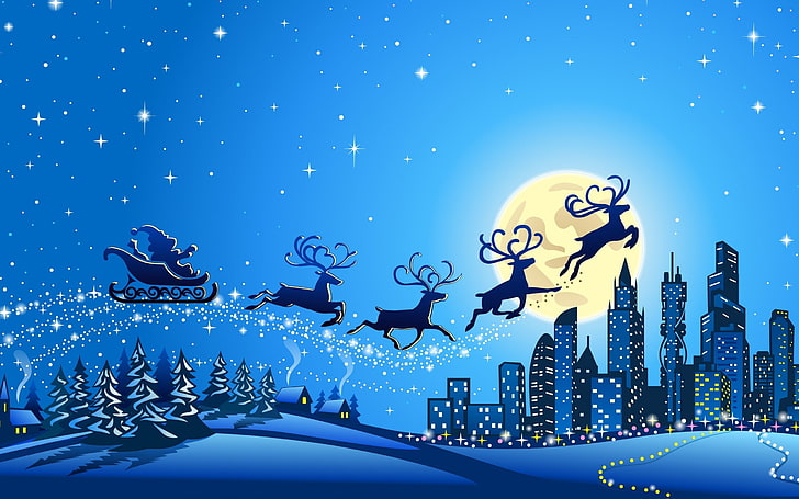 weiß und blau bedrucktes Textil, Neujahr, Schnee, HD-Hintergrundbild