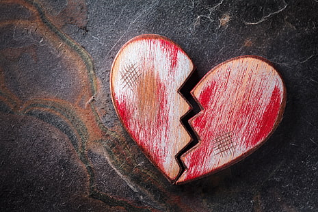 Ilustración de corazón roto, amor, corazón, romántico, roto, Fondo de pantalla HD HD wallpaper