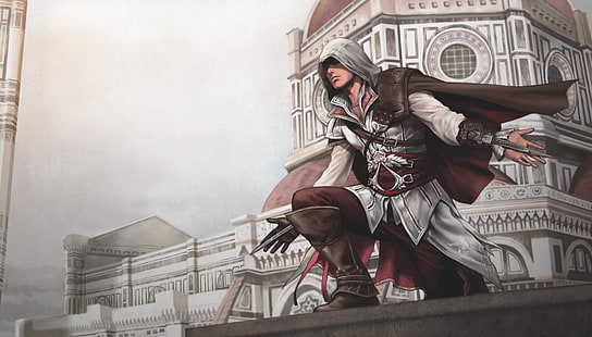 Assassin's Creed illustrazione del personaggio, Florence, assassin, Ezio, assassins creed 2, Sfondo HD HD wallpaper