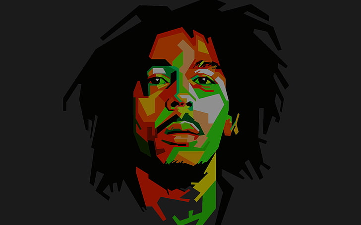 bob, marley, dark, art, illust, music, reggae, celebrity, HD wallpaper