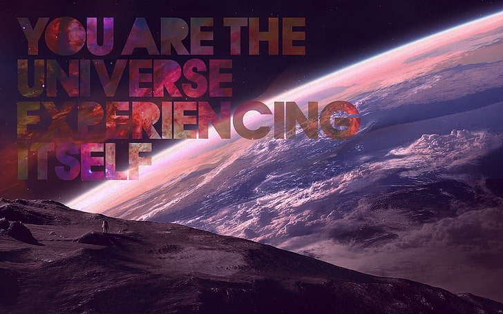 space, Earth, stars, quote, digital art, typography, planet, space art, HD wallpaper