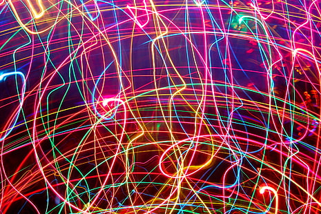 neon, garis, pleksus, cahaya, cerah, Wallpaper HD HD wallpaper