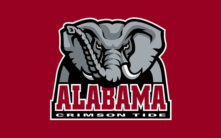 Алабама Алайбама футбол, футбол, Алабама, логотип, Алабама Багровый поток, Алабама Багровый футбол, футбол, Алабама, логотип, HD обои