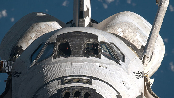 transbordador espacial blanco, transbordador espacial, Endeavour, vehículo, Fondo de pantalla HD